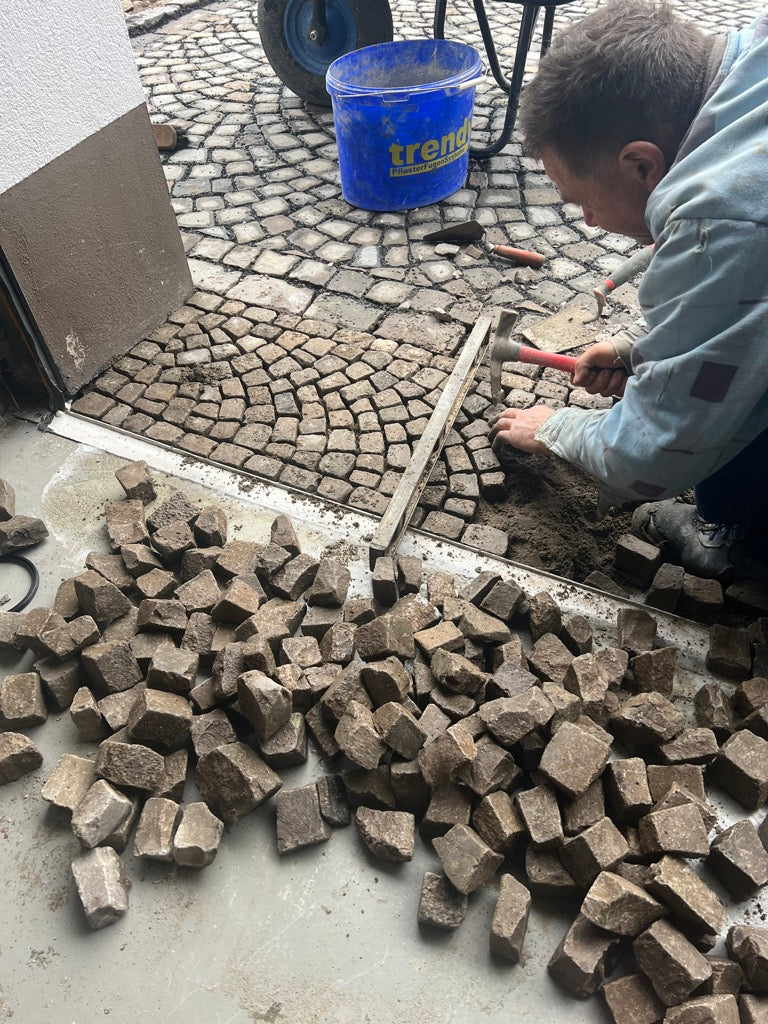 Muschelkalk Mosaikpflaster (4/6cm), gebraucht
