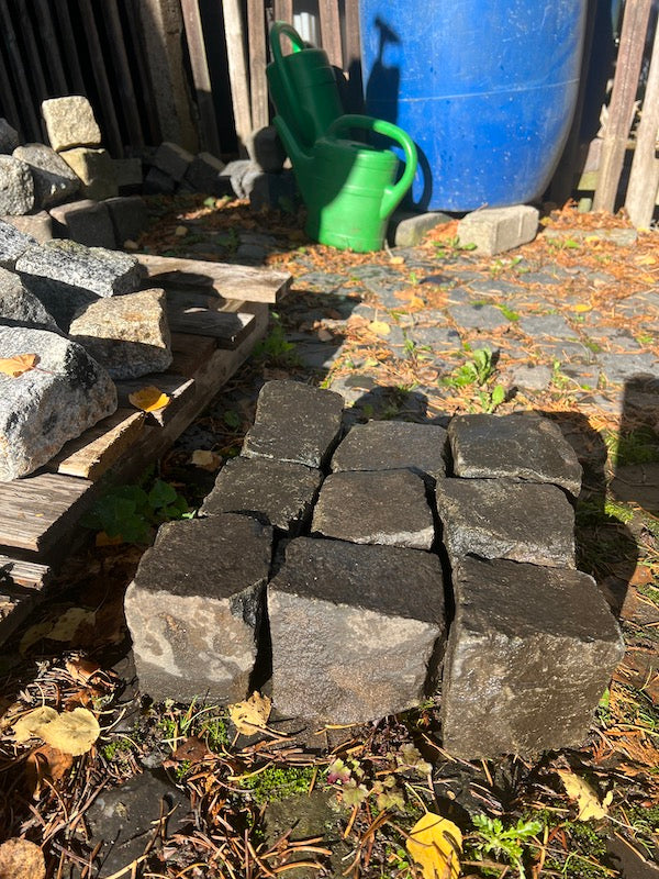 Diabaskleinpflaster 8-11cm gebraucht dunkelgrau/anthrazit