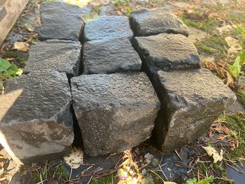 Diabaskleinpflaster 8-11cm gebraucht dunkelgrau/anthrazit